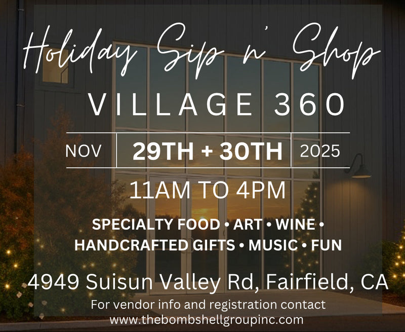 Join us for a 2-day holiday sip n’ shop weekend at Village 360. Enjoy craft makers, gift shopping, holiday drinks, food and wine